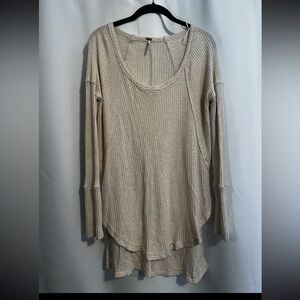 Cream Long Sleeve Knit Top